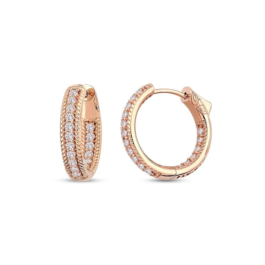 0.98 Carat Diamond Hoop Earrings
