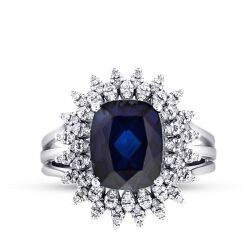 4,76 Karat Diamant Saphir Ring