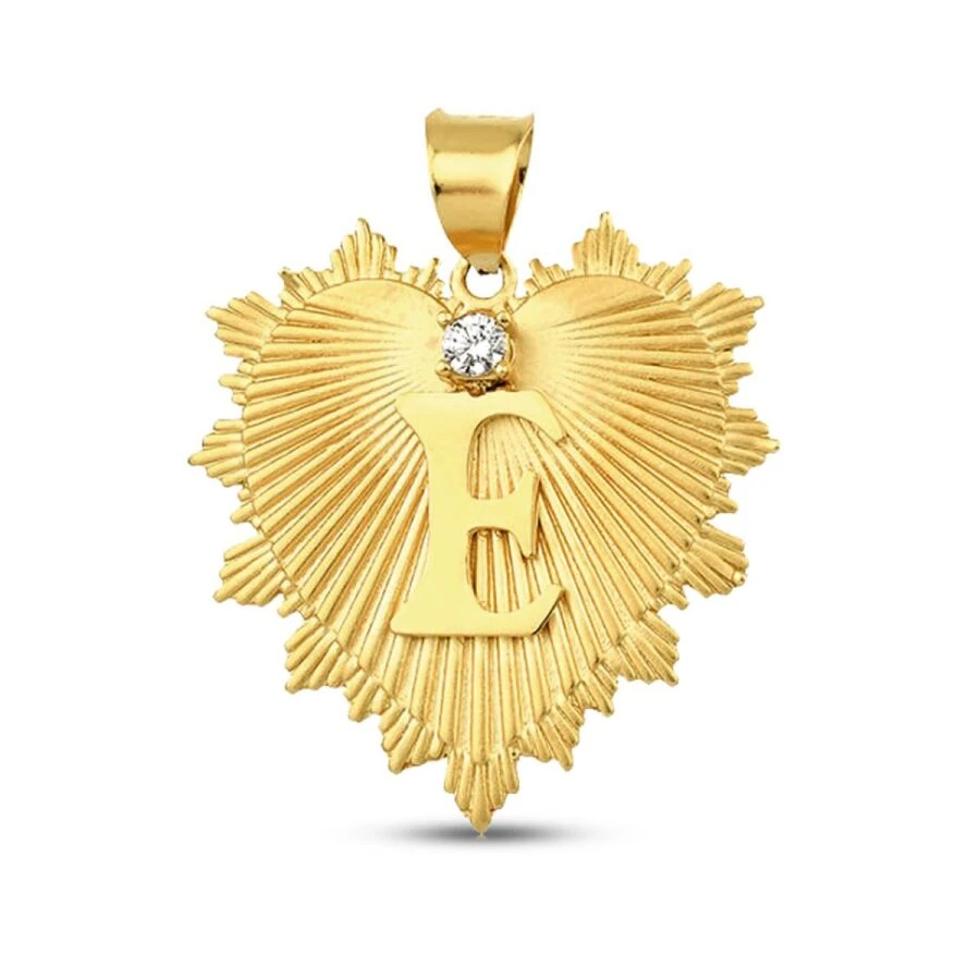 Gold Heart Letter Pendant