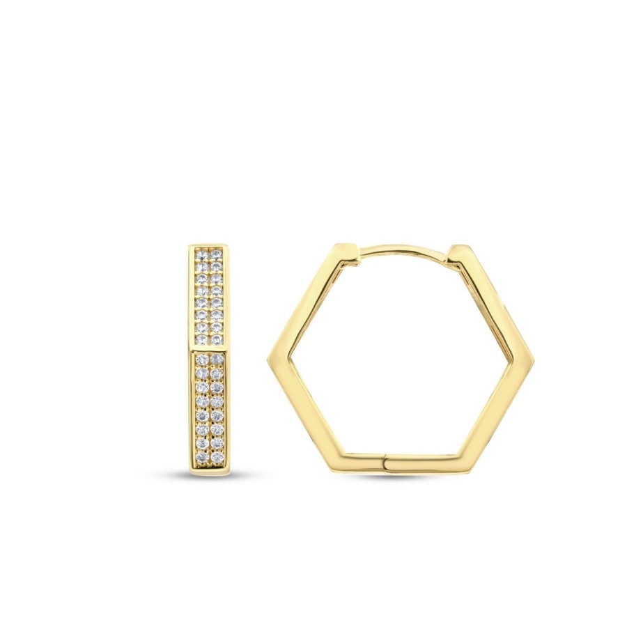 Gold Pentagon Creolen