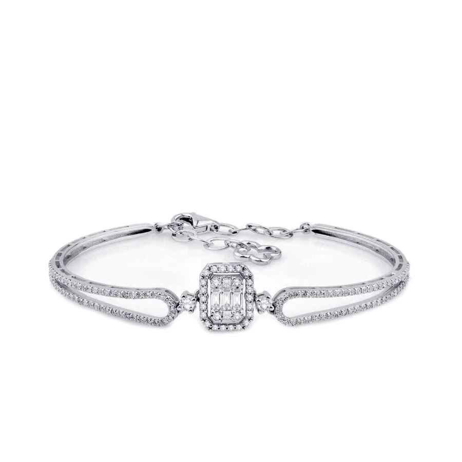 1.16 Carat Diamond Baguette Bangle