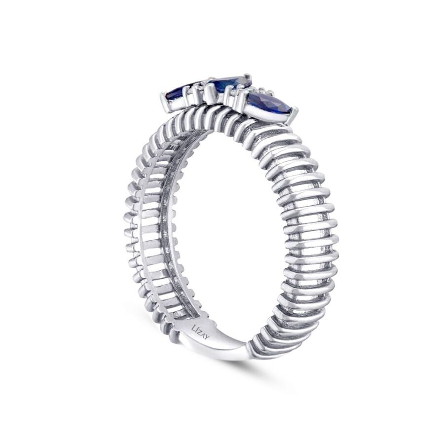 0.33 Carat Diamond Sapphire Ring
