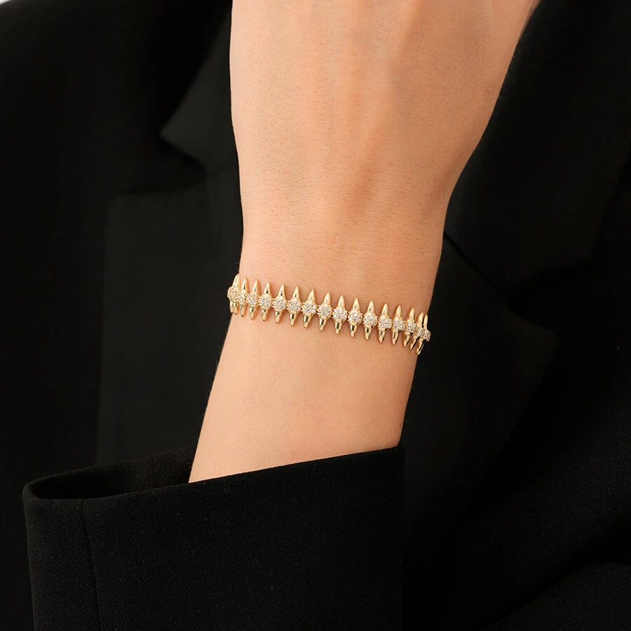 Gold Stone Nail Bracelet