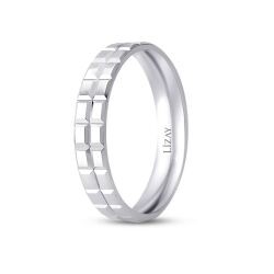 Modern White Gold Wedding Band