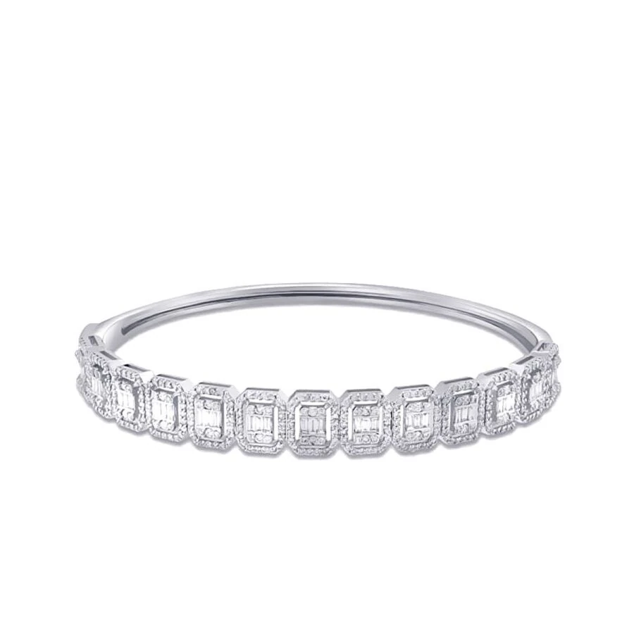 1.74 Carat Diamond Baguette Bangle
