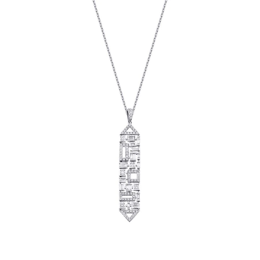 0.63 Carat Diamond Baguette Necklace