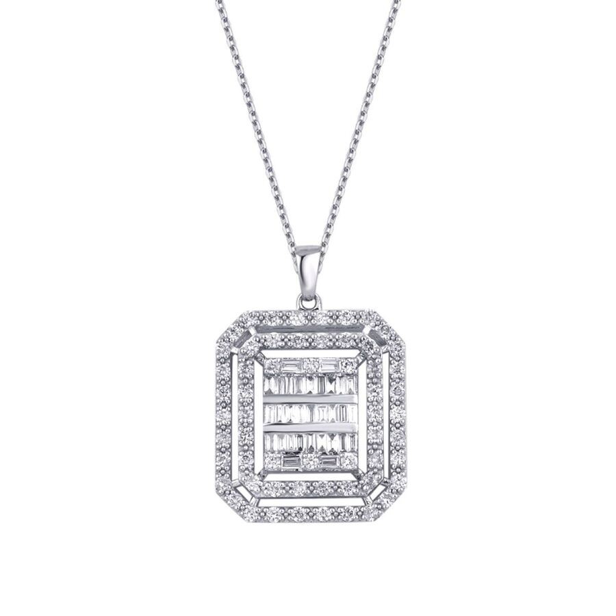 0.81 Carat Diamond Baguette Necklace