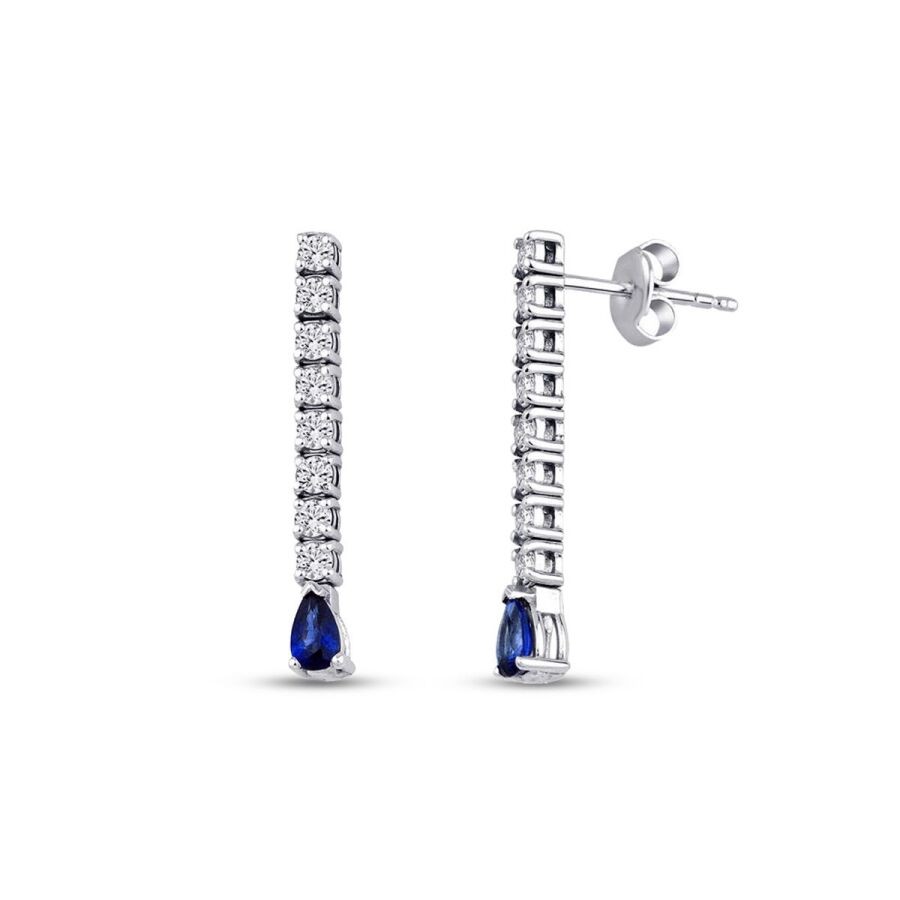 1.28 Carat Diamond Sapphire Earrings