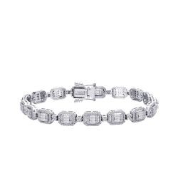 2.84 Carat Diamond Baguette Bangle