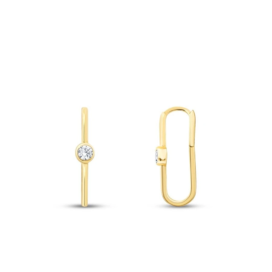 Gold Solitaire Earrings