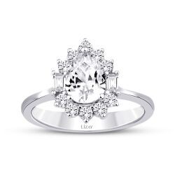 1.79 Carat Diamond White Topaz Ring