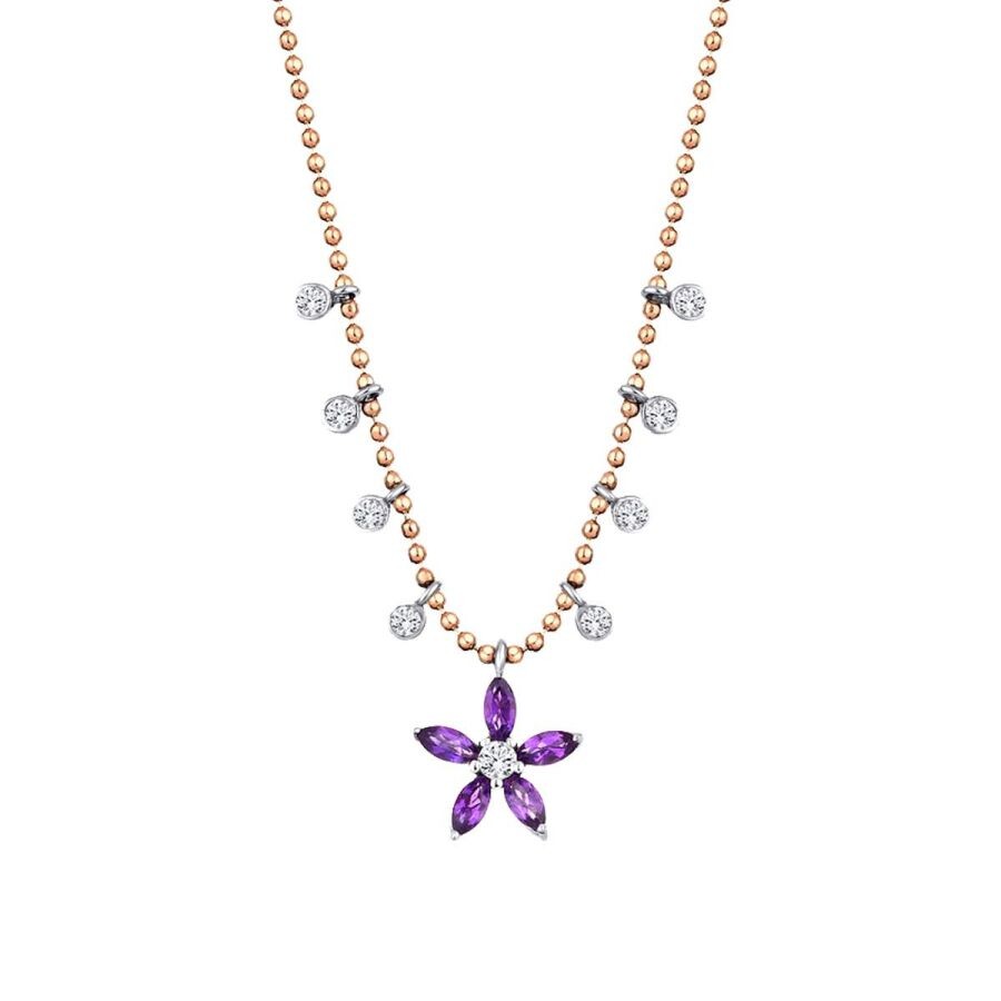 0.57 Carat Diamond Colored Stone Necklace