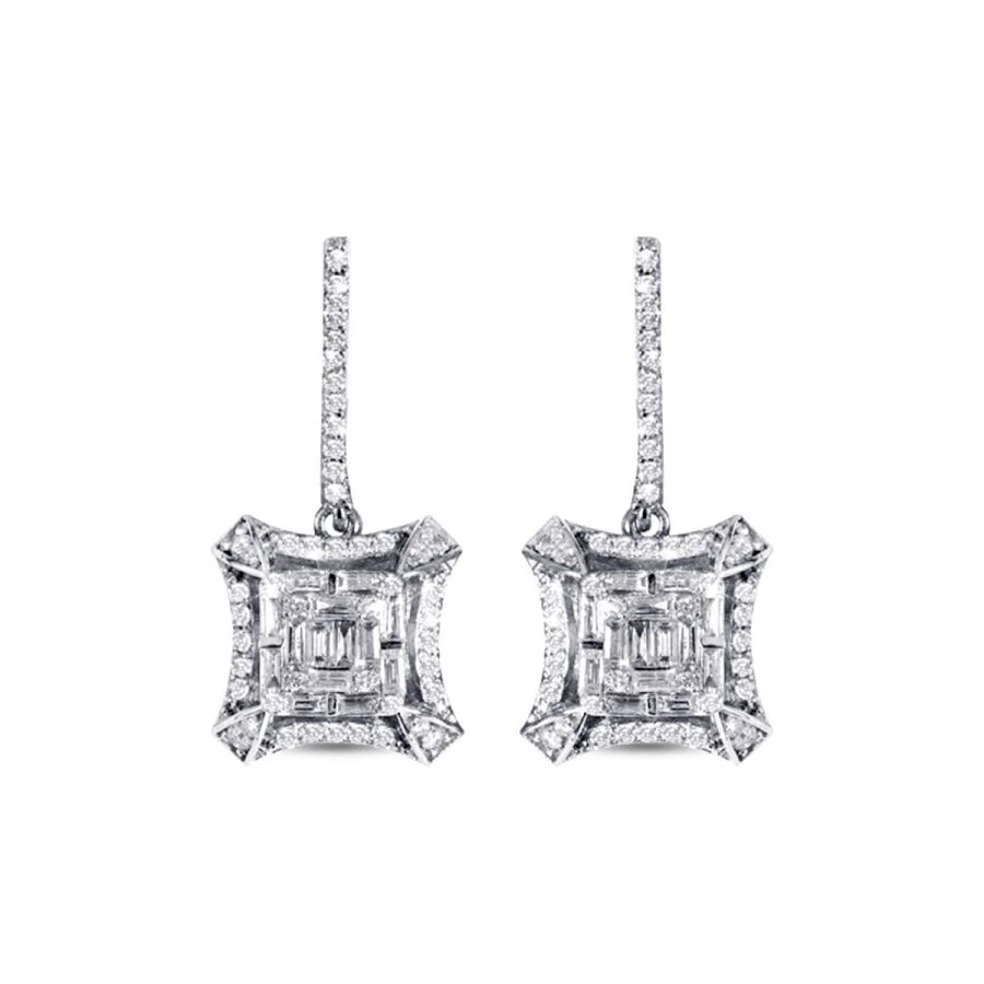 0.82 Carat Diamond Baguette Earrings