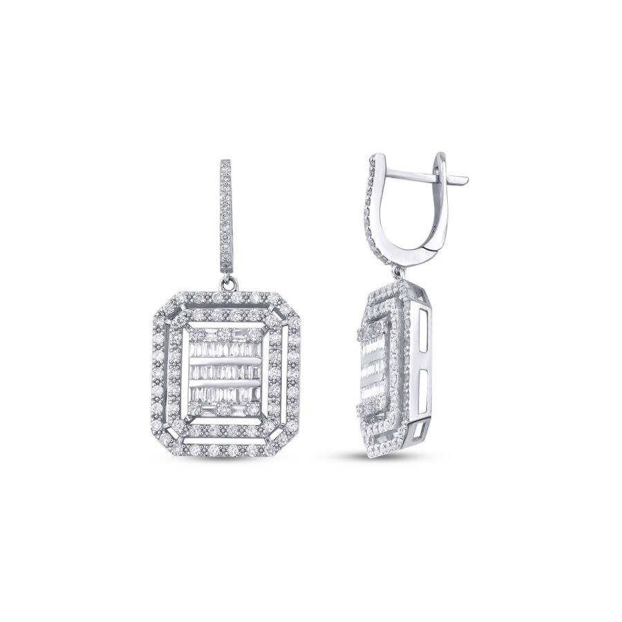 1.62 Carat Diamond Baguette Earrings