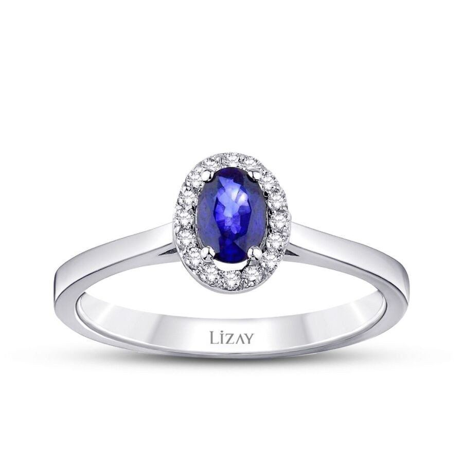 0.31 Carat Diamond Sapphire Ring