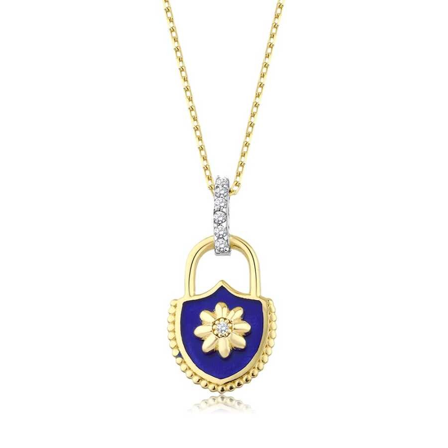 Gold Flower Lock Necklace