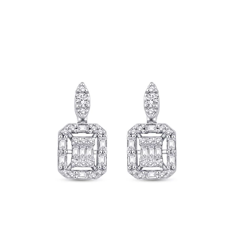0.41 Carat Diamond Baguette Earrings