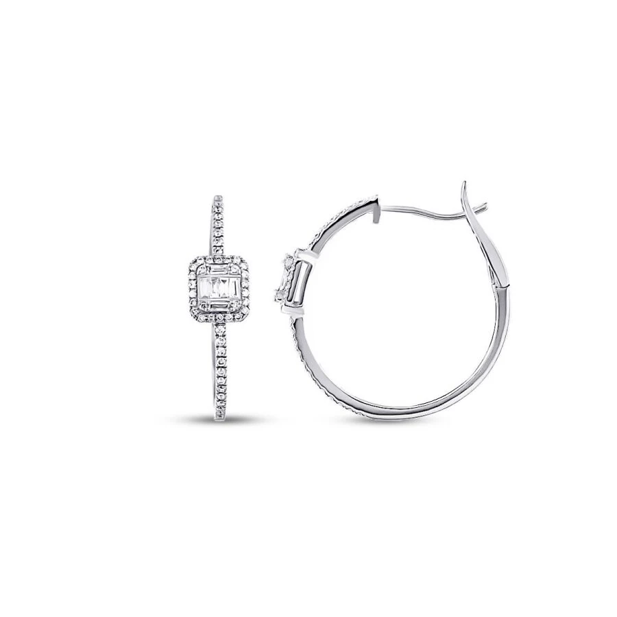 0.46 Carat Diamond Hoop Earrings