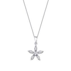 0.13 Carat Diamond Flower Necklace