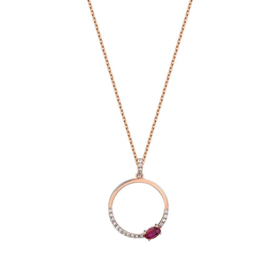 0.47 Carat Diamond Ruby Necklace