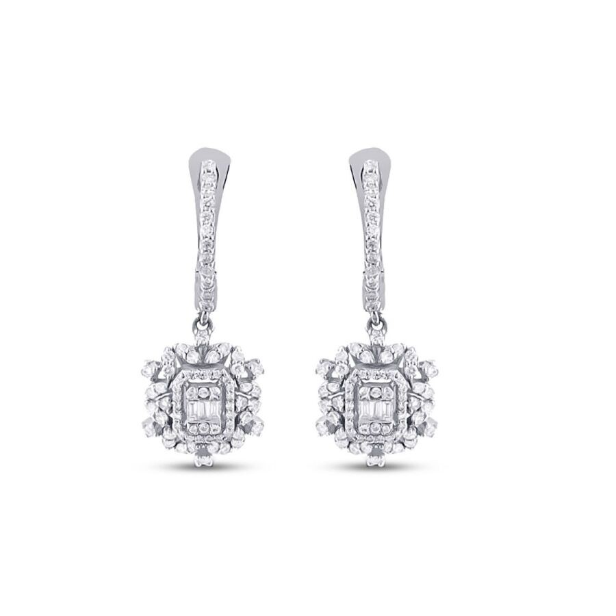 0.73 Carat Diamond Baguette Earrings