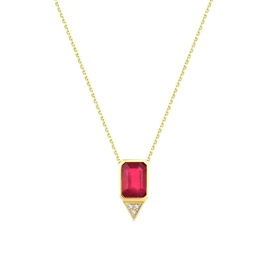 1.54 Carat Diamond Ruby Necklace