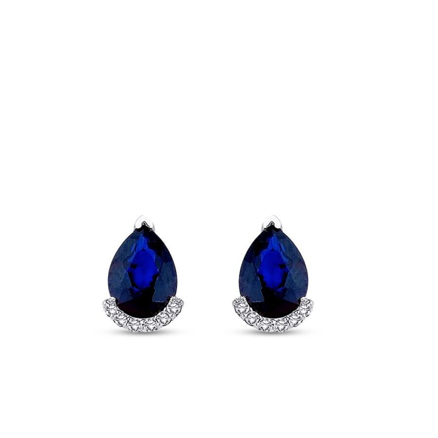1.55 Carat Diamond Sapphire Earrings