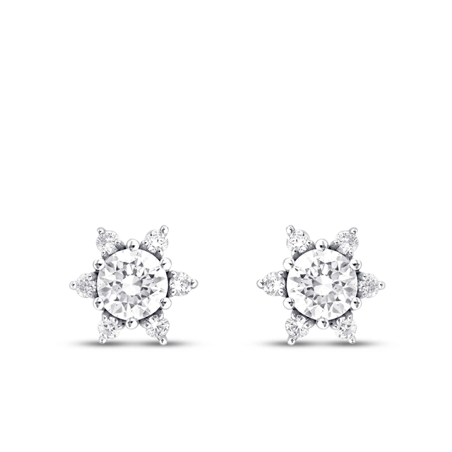 0.57 Carat Diamond Flower Trend Earrings