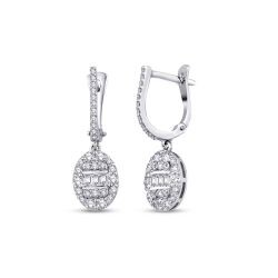 0,85 Karat Diamant Baguette Ohrringe