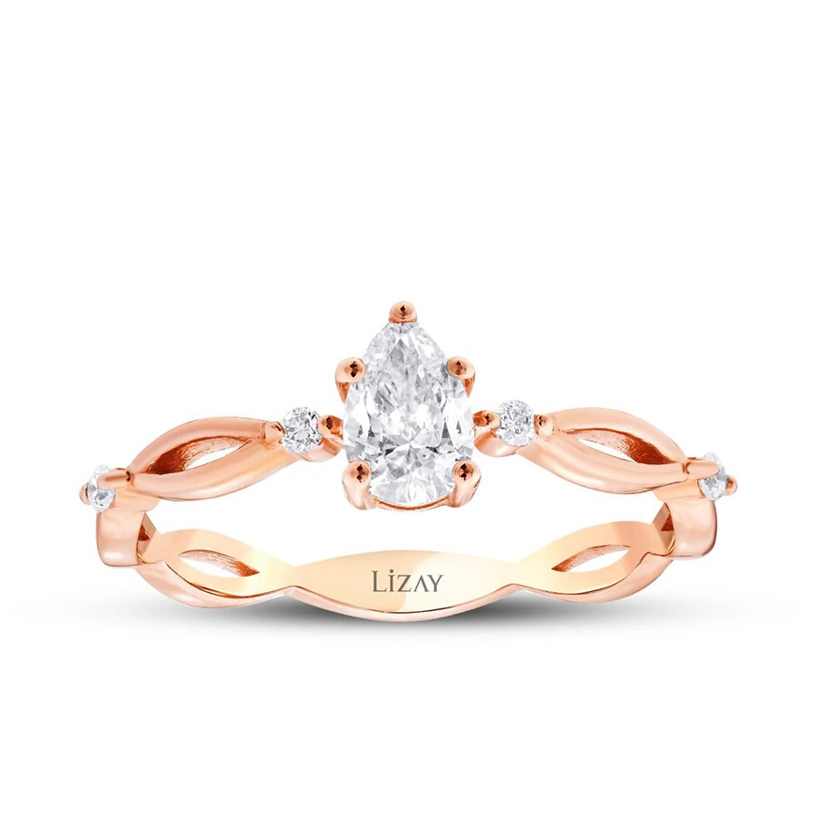 0.44 Carat Diamond Pear Solitaire Engagement Ring