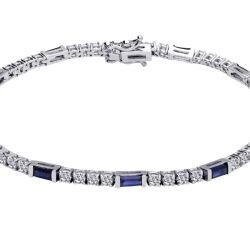 3.15 Carat Diamond Sapphire Bracelet