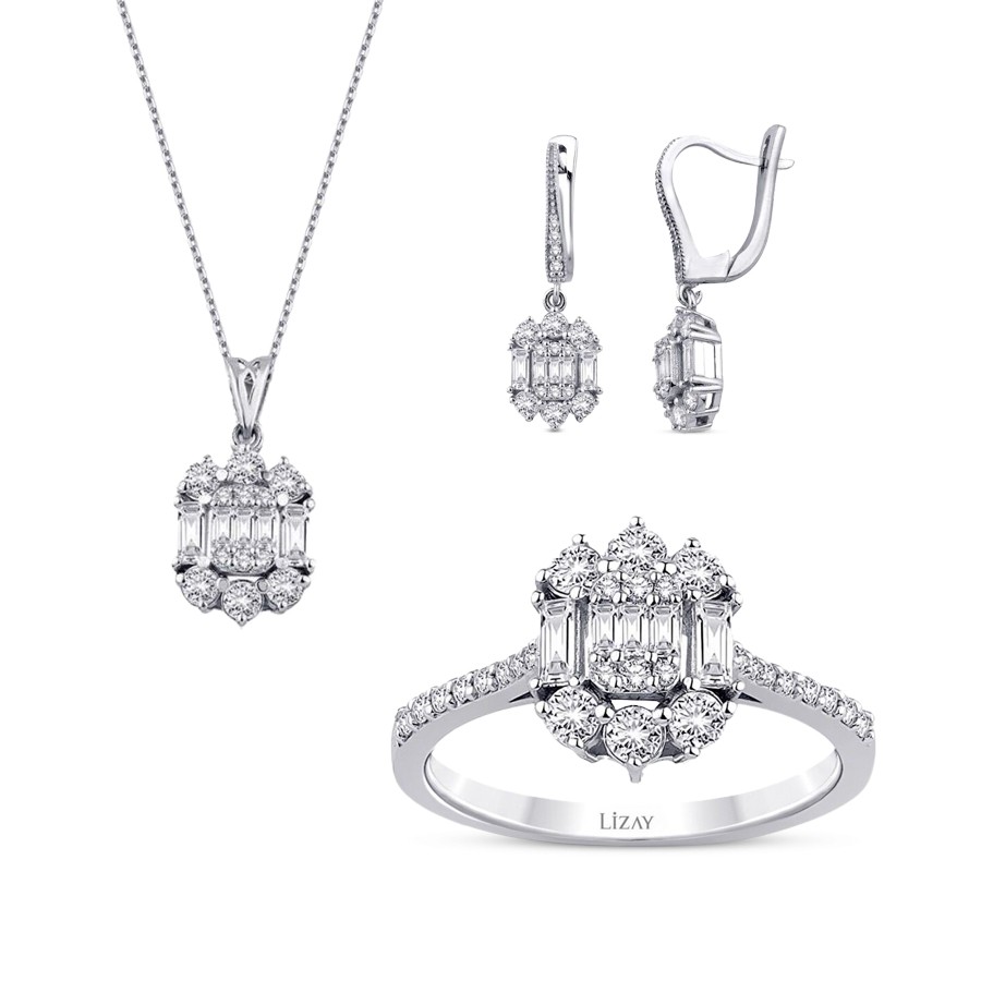 2,28 Karat Diamant Baguette Set