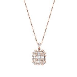 0.89 Carat Diamond Baguette Necklace
