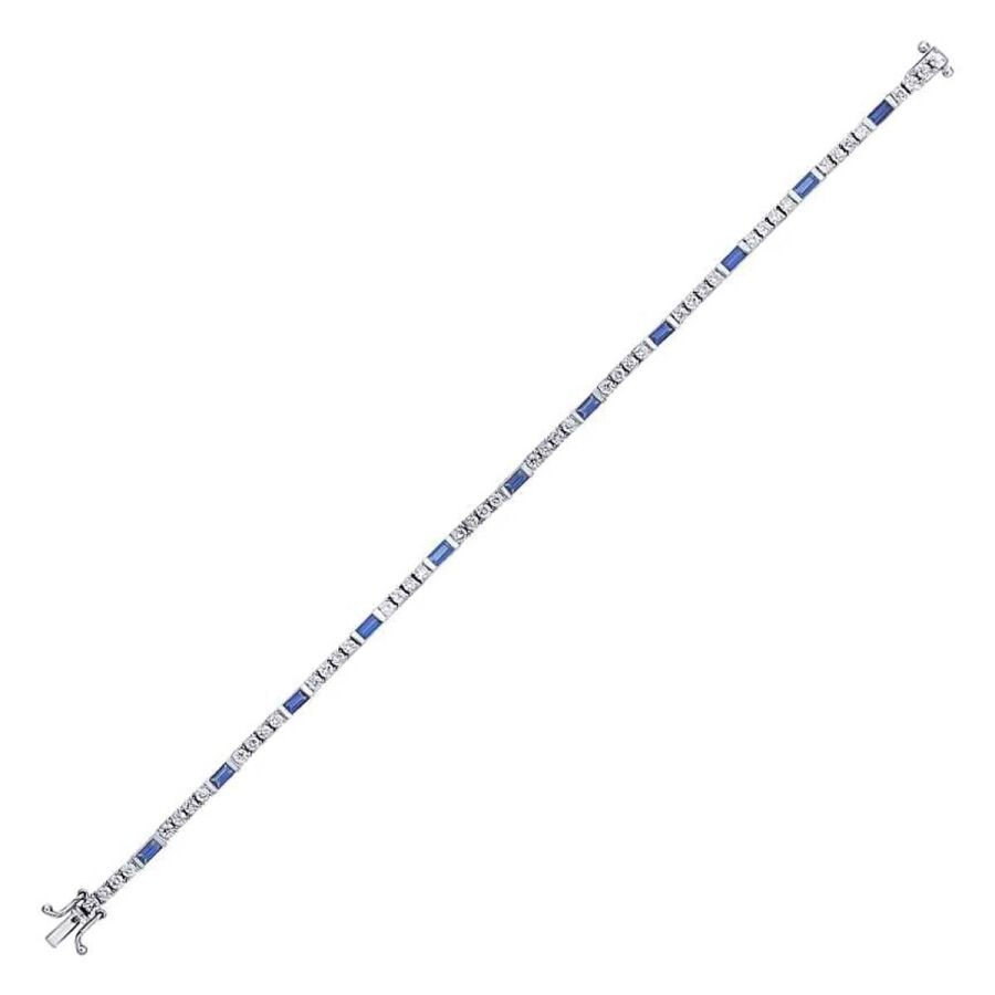 3.15 Carat Diamond Sapphire Bracelet