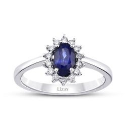 0,86 Karat Diamant Saphir Ring