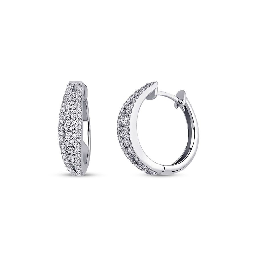 0.77 Carat Diamond Huggies Earrings