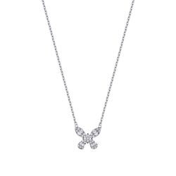 0.38 Carat Diamond Butterfly Baguette Necklace