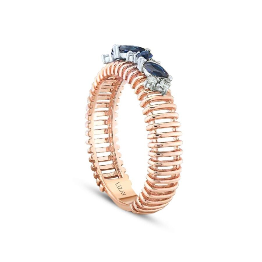 0.39 Carat Diamond Sapphire Ring