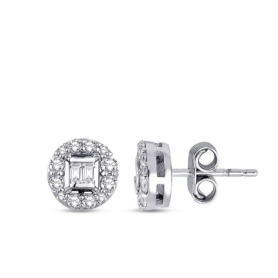 0.33 Carat Diamond Baguette Earrings