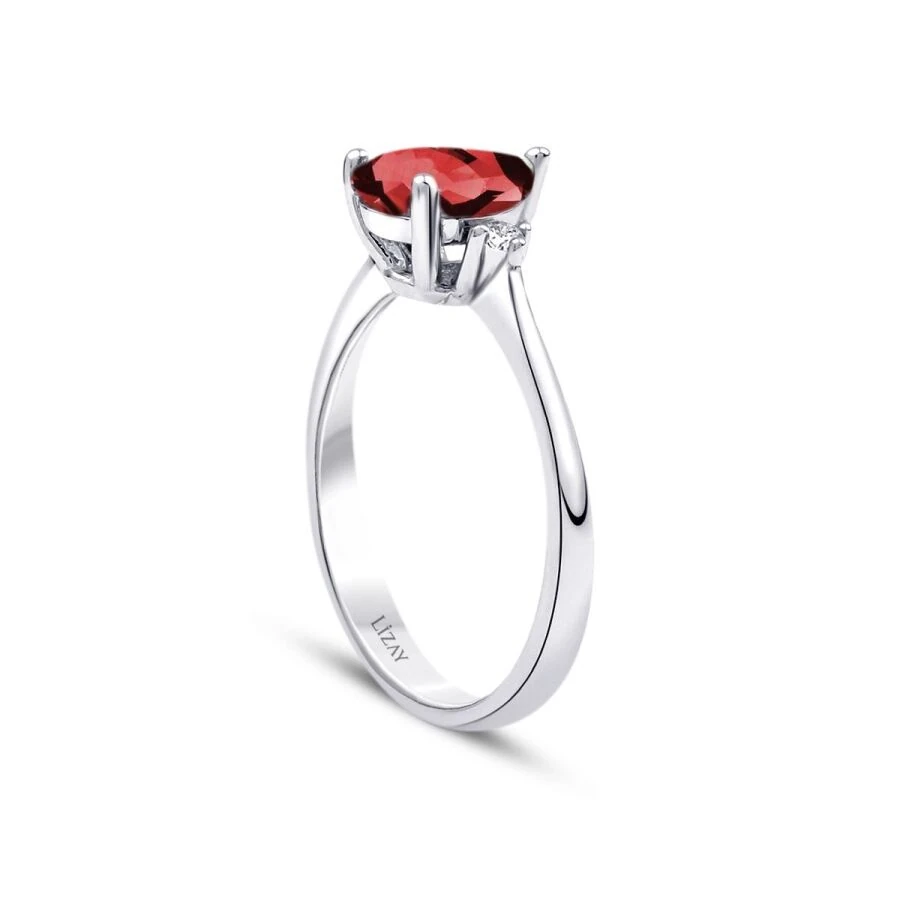 1.40 Carat Diamond Pear Ruby Ring
