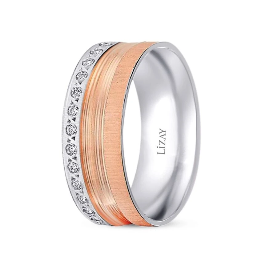 Rose Gold Two-Tone Wedding Band