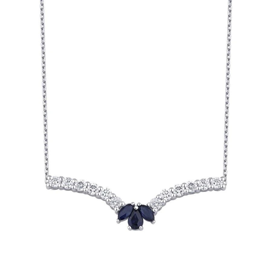 0.91 ct. Diamant Saphir Halskette