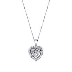 0,22 Karat Diamant Herz Halskette