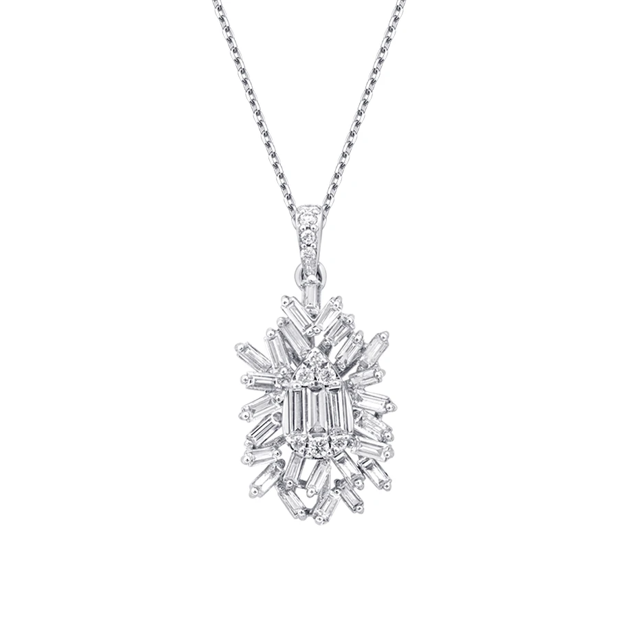 0.68 Carat Diamond Baguette Necklace