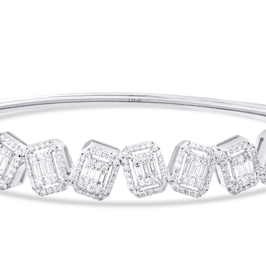 1.54 Carat Diamond Baguette Bangle