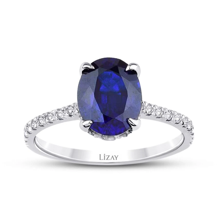 2.56 Carat Diamond Sapphire Ring