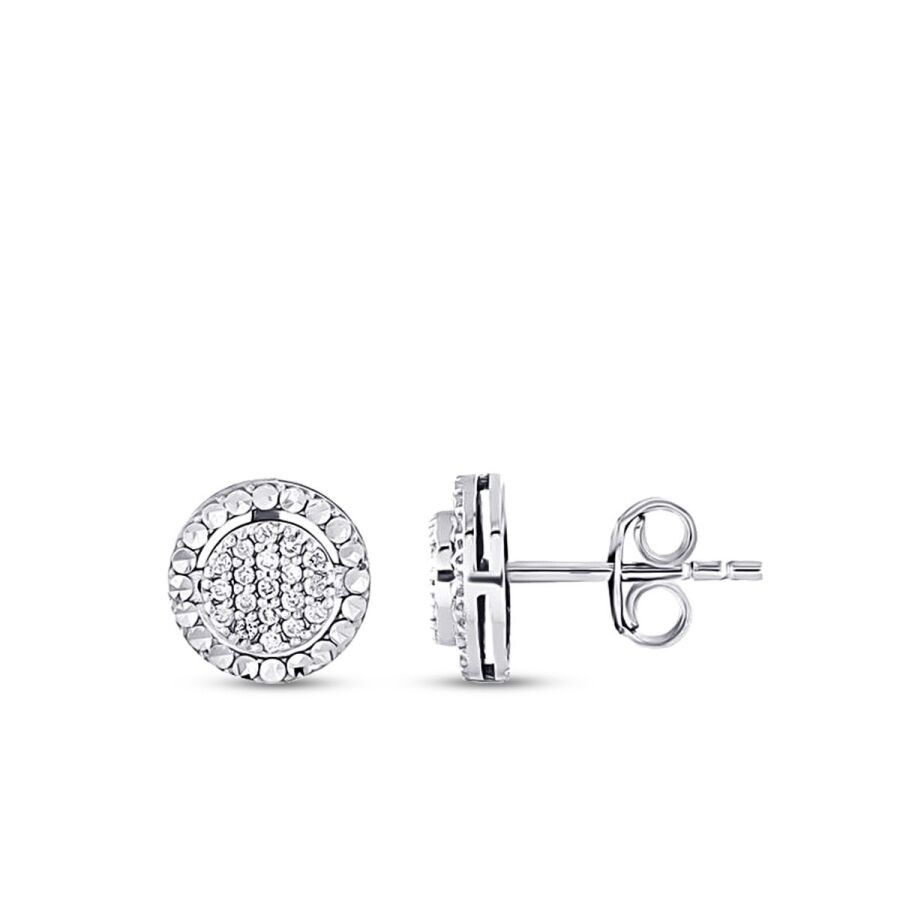 0.18 Carat Diamond Oval Earrings