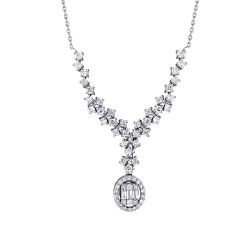 0.90 Carat Diamond Baguette Necklace
