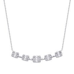 0,66 Karat Diamant Baguette Halskette