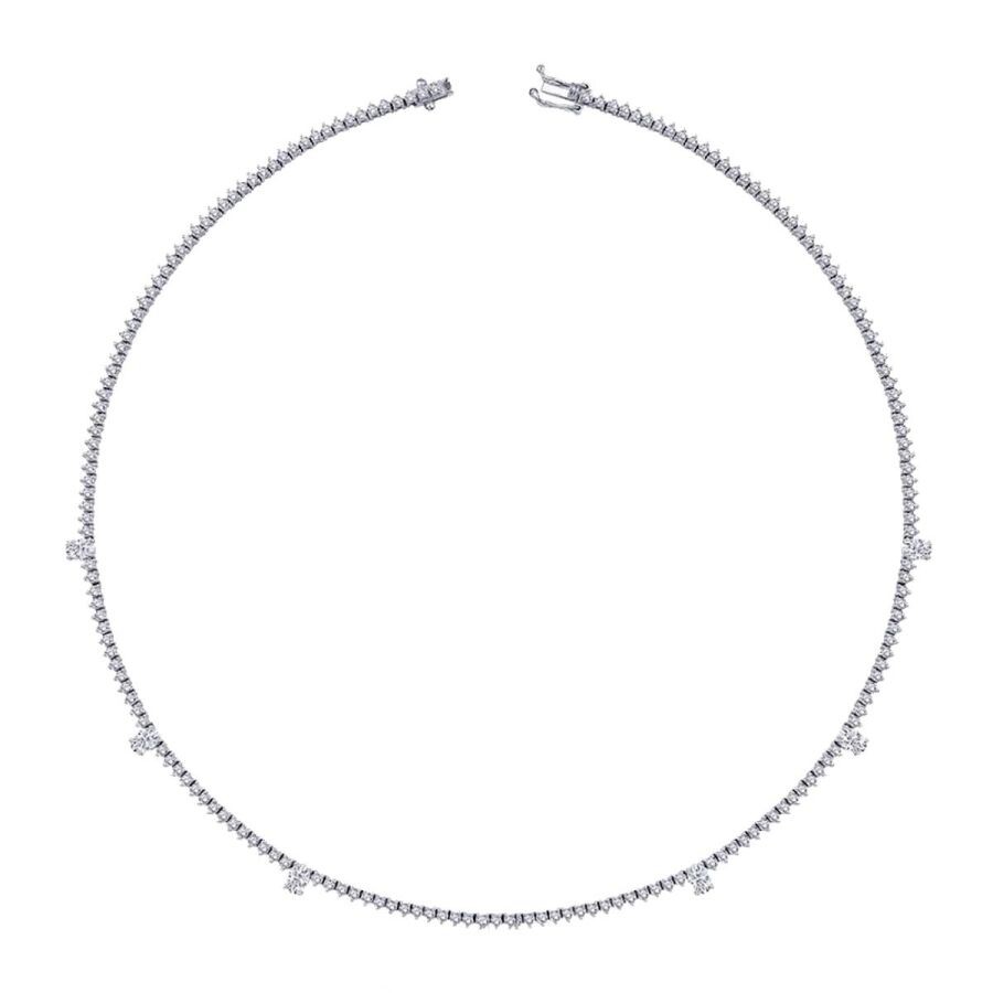 7.40 Carat Diamond Tennis Necklace